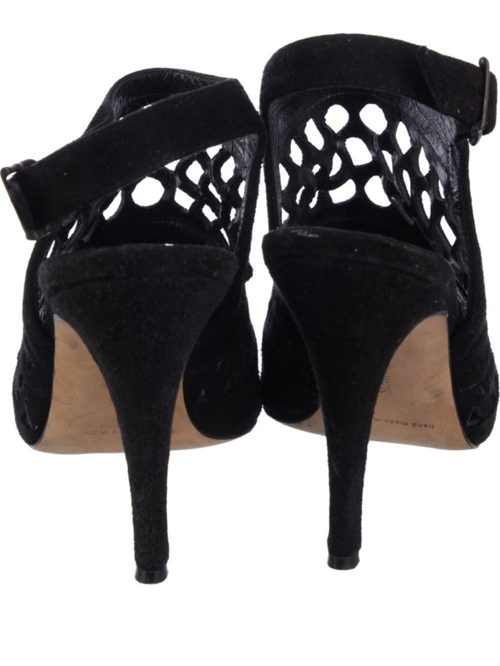 Manolo Blahnik Black Suede Cutout Slingback Heels – EU 37 / US 6.5 - Picture 4 of 5